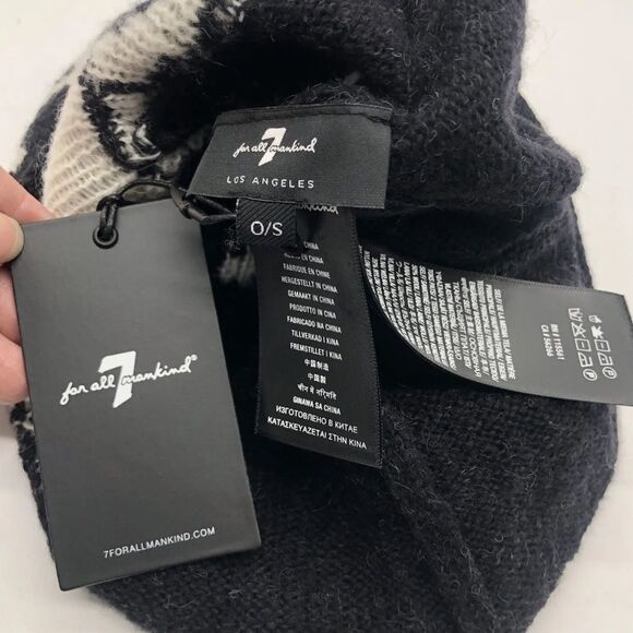 7 for all mankind naughty nice slouch beanie ⚫️ super soft ⚫️ NWT - Picture 5 of 8
